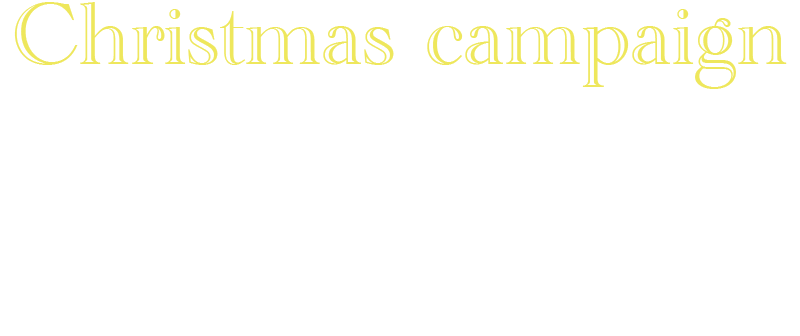 Christmas campaign［クリスマスにビッグなプレゼント、このチャンスをお見逃しなく！］